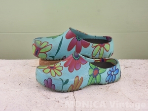 MK712 Germany made Birki's Vintage gardening sandals light blue floral print lady's 25cm
