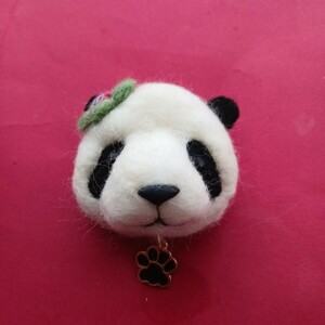 Art hand Auction Motako Laine feutre panda Laine feutre panda Idéal comme cadeau Panda Handmade Panda broche Panda aimant Panda charme, jouet, jeu, jouet en peluche, Feutre de laine