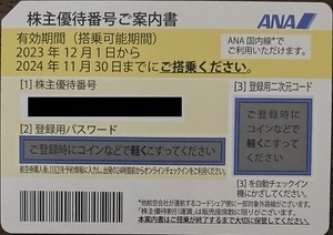 ANA　株主優待券 　1～9枚　番号通知　送料無料