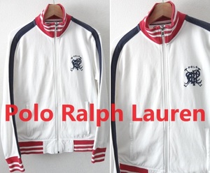 POLO RALPH LAUREN:ポロ ラルフローレン/ロゴの刺入り トリコロールカラー トラックジャケット/ジャージ/白×赤×紺/ブルゾン