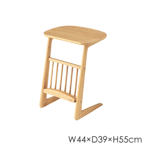 サイドテーブル 幅44cm 木製 コの字型テーブル 机 ベッドサイドテーブル マガジンラック付き PCデスク 収納付き MAZUK-0220
