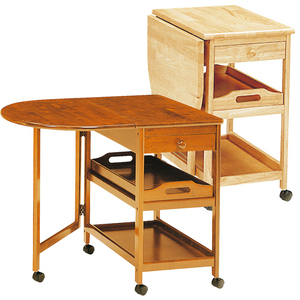 キッチンワゴン テーブル付 キャスター付き 木製 キッチン収納 キッチン ワゴン ブラウン KOE-0639BR