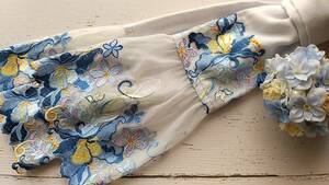 0 double gauze hand made stole light blue series floral print chu-ru race decoration 0