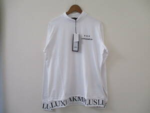 ☆LUXE AKM PLUS/リュクスエイケイエムプラス☆未使用 袖ロゴモックネック長袖Tシャツ サイズ：XL ゴルフ ジム トレーニング スポーツ