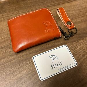 [ new goods unused ]ARNOLD PALMER Arnold Palmer cow leather change purse .| key holder attaching coin case tea color tag card attaching leather wallet 