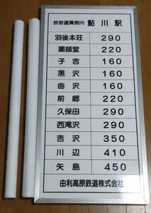 ■ＩＧＲいわて銀河鉄道線『滝沢駅＆厨川駅 駅運賃表』+由利高原鉄道『鮎川駅木製運賃表』■