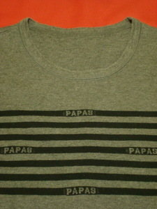 # have been cleaned!#Papas/ Papas # with logo border pattern T-shirt # charcoal gray #50/L size #
