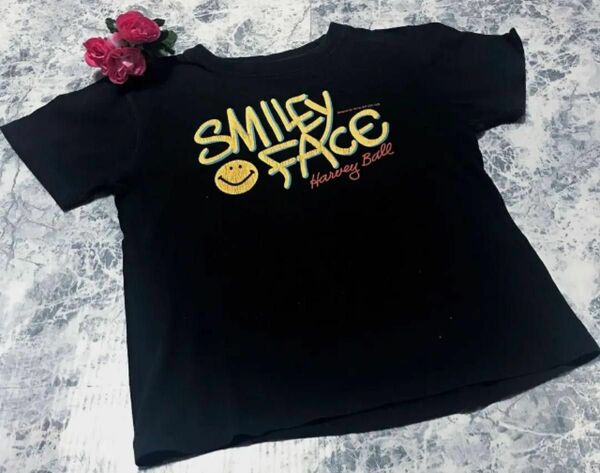Tシャツ SMILEYFACE スマイリーフェスロゴプリント(M) ブラック
