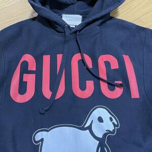 ●Gucciグッチラム柄黒スウェットフーディ