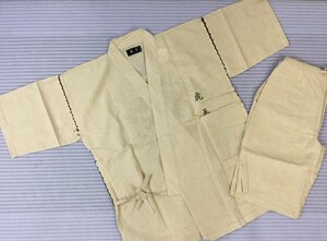 * new goods * flax .* embroidery * gentleman jinbei *M size * tiger pattern * pants front opening * fastener attaching * postage 520 jpy 