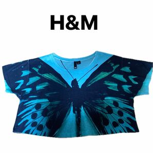 H&M 蝶々柄トップス Tシャツ