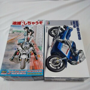 ハセガワ製1/12スケールプラモデル　スズキGSXR750R(逮捕しちゃうぞ)&GSXR750G 2点セット