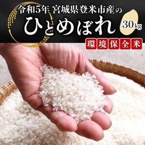 【令和5年度産】 宮城県登米市産 ひとめぼれ米 白米　30kg ・環境保全米