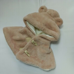 [ Camel ][ unused ] baby baby man girl hat protection against cold .... poncho bear ear ear attaching .... warm simple plain ②