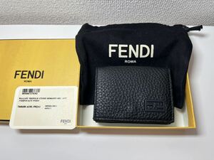 未使用　FENDI 3つ折り財布　トリフォールド　黒　フェンディ　コンパクト財布　ミニ財布　7M0280 AG0L F0QA1 ブラック 