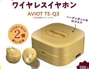 AVIOT TE-Q3 ワイヤレスイヤホン ハーゲンダッツ ゴールド