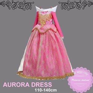  бесплатная доставка NEW длинный рукав Aurora платье детский можно выбрать размер 110-140cm розовый Aurora Dress Рождество маскарадный костюм костюм вечеринка день рождения departure 