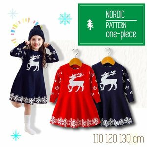  бесплатная доставка nordic рисунок One-piece северный олень Северная Европа рисунок можно выбрать размер & цвет Рождество длинный рукав девочка ребенок Kids симпатичный ребенок одежда вязаный 
