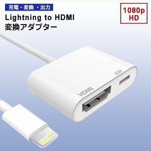 [8]Lightning to HDMI 変換アダプター 充電 動画再生 映像出力 iPhone ゲーム スマホ プロジェクター ライトニング 変換 高解像度 コネクタ