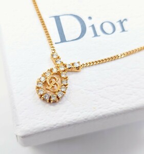 Christian Dior ディオール ネックレス ロゴ アクセサリー レディース ゴールド LH4☆10