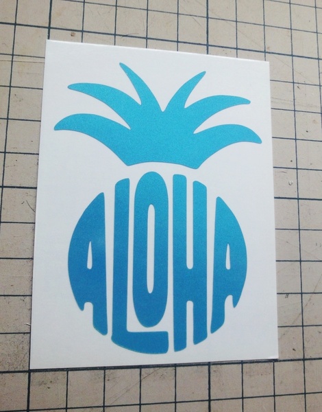 反射ステッカー Honu ホヌ ALOHA アロハ文字05 ハワイ ハワイアン パイナップル 高耐候 再帰性反射 リフレクター デカール 送料無料