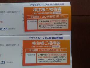 * Asahi group Ooyamazaki mountain . art gallery stockholder sama invitation ticket 2 sheets *