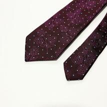 【美品】Paul Smith ポールスミス ネクタイ ドット×ボタニカル柄 花柄 ピンドット メンズ スーツ ジャカード マルチカラー ハイブランド_画像3