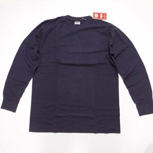 TT381 ウエアハウス ダブルワークス 新品 ネイビー ロンT 長袖Tシャツ L(40-42) 定価6600円 日本製 丸胴 無地 DUBBLEWORKS