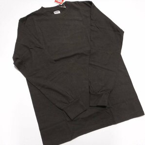 TT382 ウエアハウス ダブルワークス 新品 墨黒 ロンT 長袖Tシャツ L(40-42) 定価6600円 日本製 丸胴 無地 DUBBLEWORKSの画像2