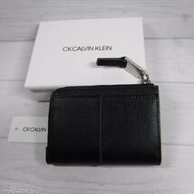 QQ137 CK カルバンクライン 定価12100円 新品 黒 キーケース 小銭入れ兼用 牛革 ラウンドファスナー CALVIN KLEIN 821612_画像5