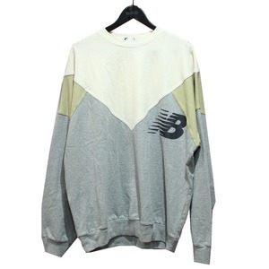 AURALEE × NEW BALANCE オーラリー ニューバランス 23AW Blocked Single Jersey Crew ロゴプリント クルーネック Tシャツ 8073000152033