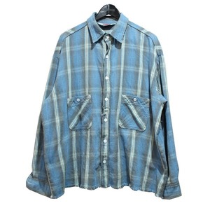 SAINT Mxxxxxx セントマイケル 23AW FRANNEL SHIRT CHECK ／ BLUE X YELLOW フランネルシャツ 8073000152200