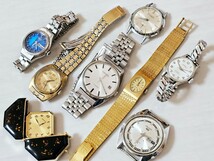 ジャンク時計 8本セット セイコー5 5126-8110/青 2706-0260/GOLD 2421-0010/CITIZEN 4-820908/Amile/シチズン/ティソ/ポケットウォッチ_画像1