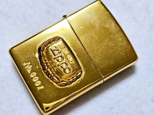 * super rare *Zippo serial number No.0001 1000ps.@ limited goods GOLD shining mirror finish . good-looking lighter *