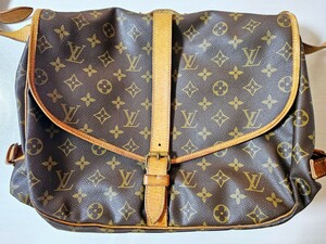 1円スタート☆LOUIS VUITTON ルイヴィトン ソミュール35 M42254 モノグラム ショルダーバッグ