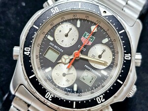 TAG Heuer タグホイヤー PROFESSIONAL 200m プロフェッショナルクロノグラフ【CE1113】純正ブレス 高級紳士用腕時計 アナデジ BLACK