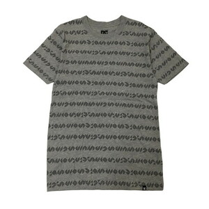 2205F-092 メンズ DC ディーシー グレー 半袖Tシャツ S ロゴ 総柄