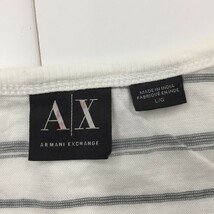 2205F-131 メンズ ARMANI EXCHANGE アルマーニエクスチェンジ ホワイト 半袖Tシャツ L ボーダー_画像2