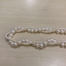 本真珠ネックレス　2連ネックレス　44.5cm 46g 玉サイズ最大7.5mm マグネット式　パールネックレス _画像6
