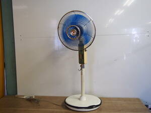 *[2T0904-10] National National F-30VB 100V DELUXE large electric fan Showa Retro blue feather present condition goods repeated 