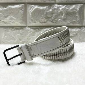 [ used ]GIORGIO ARMANIjoru geo * Armani belt white (28) leather 