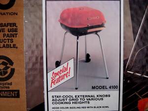 入手困難★箱付デッドストック【Meco】お宝メコ社★Charcoal Barbecue GRILL★綺麗なRED★稀少Made in U.S.A.♪