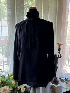  ultimate beautiful goods * Old Gucci GUCCI blouse silk 100% black! 40 size 
