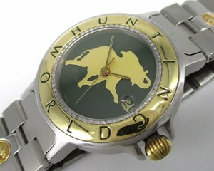 # Hunting World #18 gold bezel HWL11# lady's wristwatch 