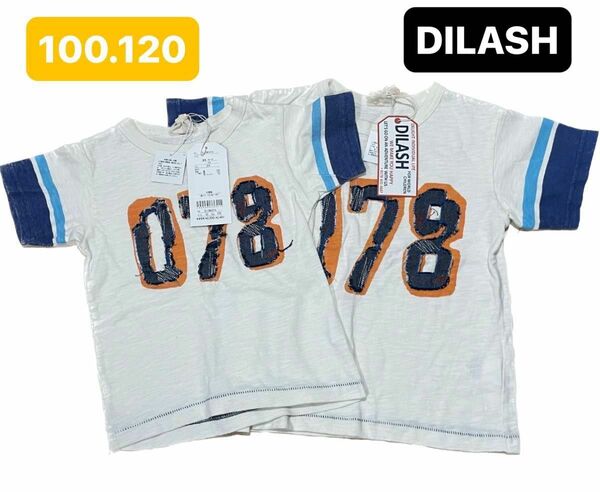 （5/19値下げ）新品！！ 半袖Tシャツ　DILASH ディラッシュ　100.120 お揃い　ペア　