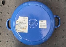 未使用 ル クルーゼ LE CREUSET ココットロンド 20cm 鋳物 ホーロー鍋 両手鍋 BLUE 青 2.6L 保管品_画像3