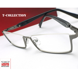 即決【眼鏡一式 度付レンズセット】★designメガネ★T-Collection Eyewear Gray アンダーリム 度付/度なし/伊達メガネ/