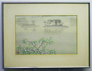 *kore outright sales! Ono bamboo . The Narrow Road to the Deep North ( under )~. lagoon . rain . west ..... flower P8 number 1982 year adachi woodblock print research place .*