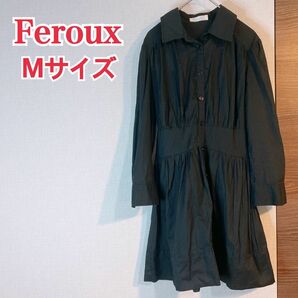 feroux フェルゥ トップス チュニック アウター ブラウス ブラック 長袖 カーディガン ジャケット