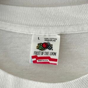 90s FRUIT OF THE LOOM 無地 Tシャツ L ホワイト USA製 ビンテージ 90年代 フルーツオブザルーム ブランク 白 アメリカ製 ヴィンテージの画像4